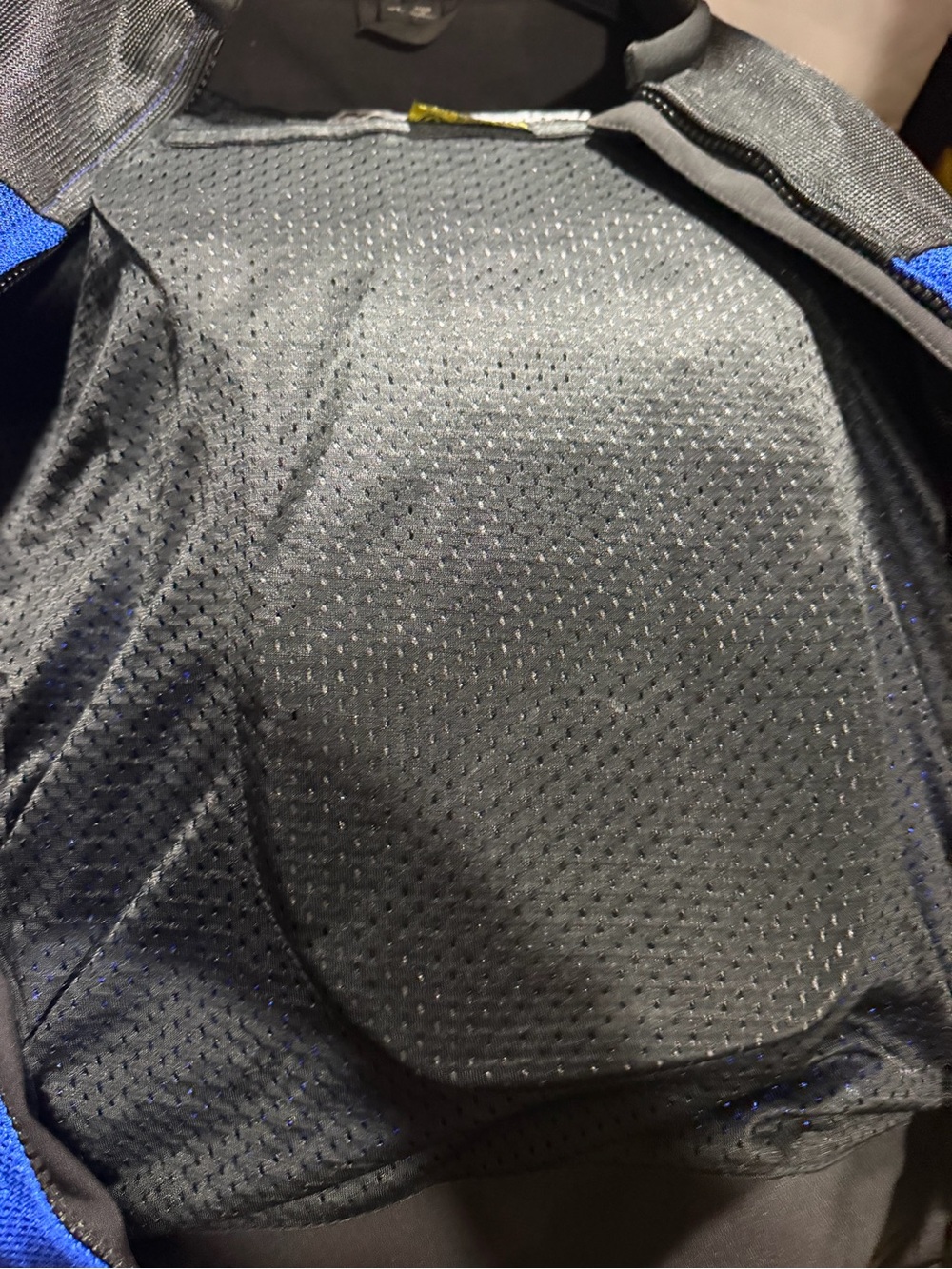 Performance Motorcycle Jacket - Black & Blue Breathable Riding Shell - Picture 14 of 15
